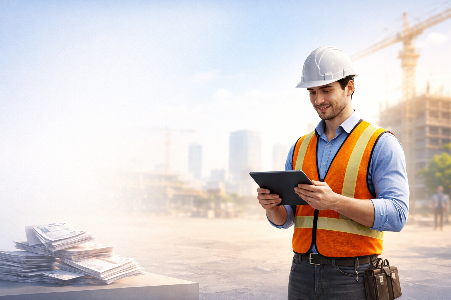 Site Docs workflow showing controlled revisions, approvals, and issue-ready document outputs.